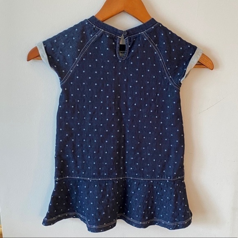 Preppy Nautica Kids Blue Soft Denim Polka Dot Dress 3T - Picture 5 of 9